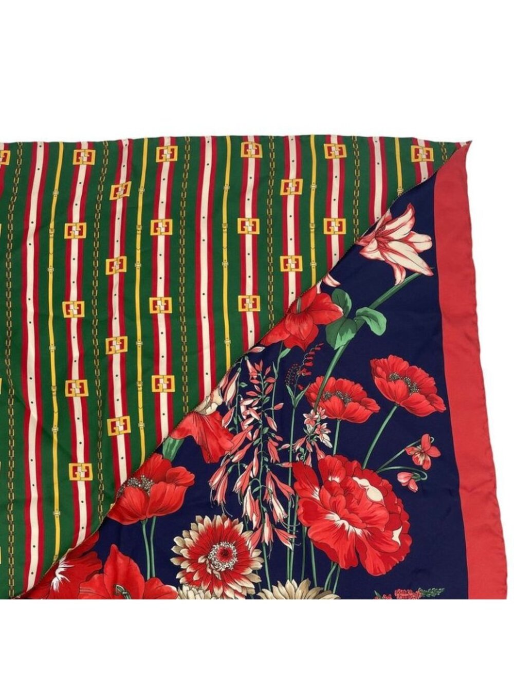 Gucci Silk Flora Scarf Floral Pattern Red - Picture 5 of 9